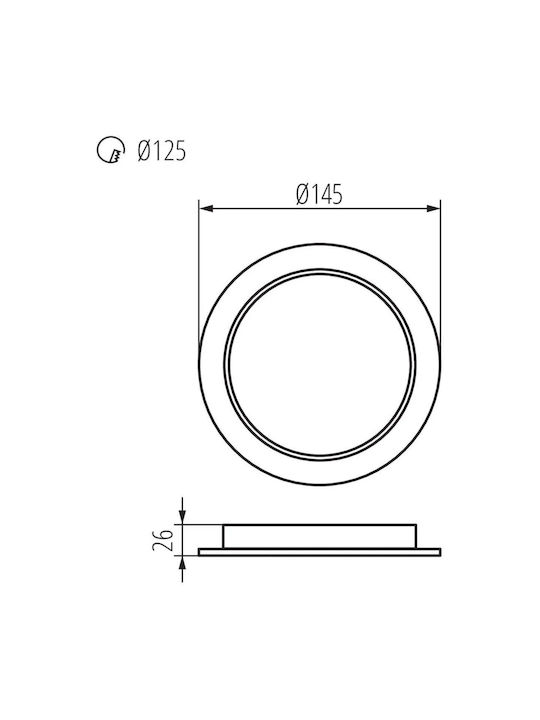 Kanlux Spot Încastrat Rotund Din Plastic Cu LED Încorporat Și Lumină Albă Naturală Alb 14,5x14,5 cm