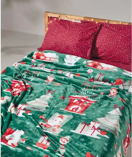 Kentia Одеяло от флийс Green-red 220x160 см