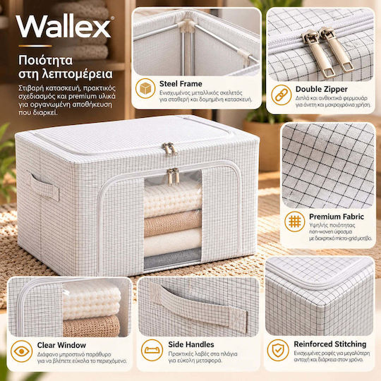 Wallex Cutie Textilă de Depozitare pentru Haine / Pătură/Pilotă / Costum / Palton / Rochii / Lenjerie Intimă / Șosete / Articole Tricotate / Cămașă / Curele / Genți / Cravate, de Culoare Albă 60x42x40cm