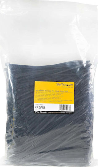 StarTech Plastik Kabelbinder in Schwarz Farbe (1000Stück) CBMZT8BK