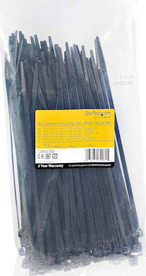StarTech StarTech Kunststoff Kabelbinder in Schwarz Farbe (100 Stück) CBMZT8B
