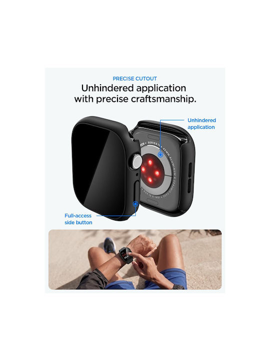 Spigen Пластмасов Калъф в Черен цвят за Apple Watch 10 / 11 (42 мм)