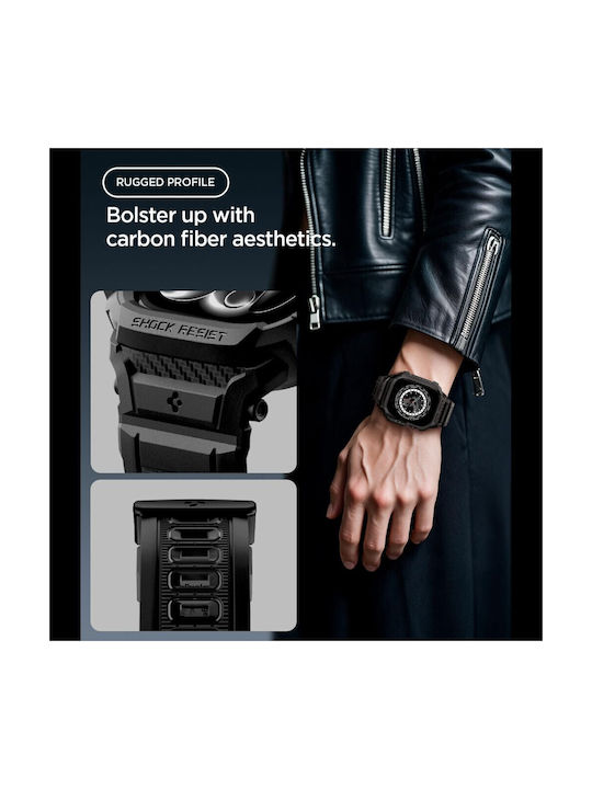 Spigen Husă din Silicon Neagră pentru Apple Watch 12 46 mm