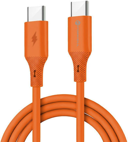Forcell F-energy USB 2.0 Kabel USB-C männlich - USB-C 60W Orange 1m