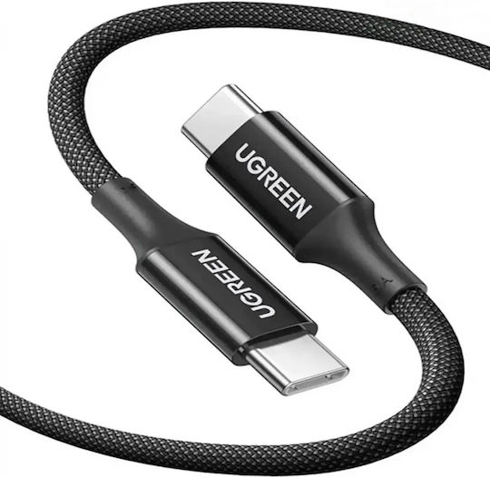 Ugreen Плетен USB 2.0 Кабел USB-C Мъжки - USB-C 60W Черен 2м 65245