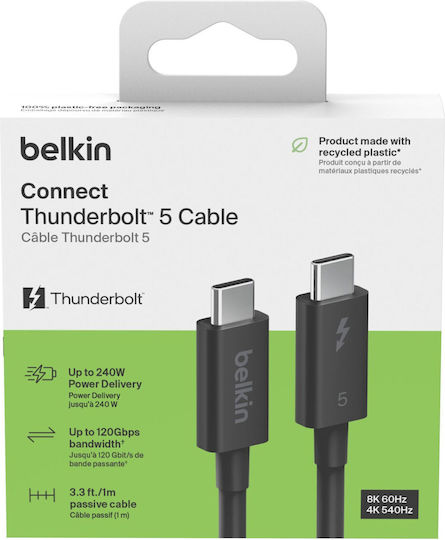 Belkin Video Kabel USB Typ-C männlich Thunderbolt 5 240W 1m INZ005HQ1MBK