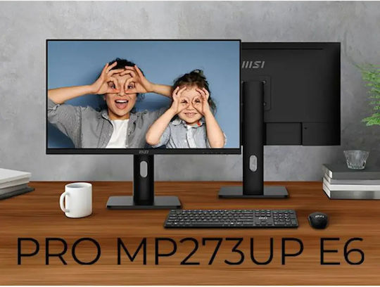 MSI Pro MP273UPDE E6 IPS HDR Monitor 27" 4K 3840x2160 with 4ms GTG Response Time Silver
