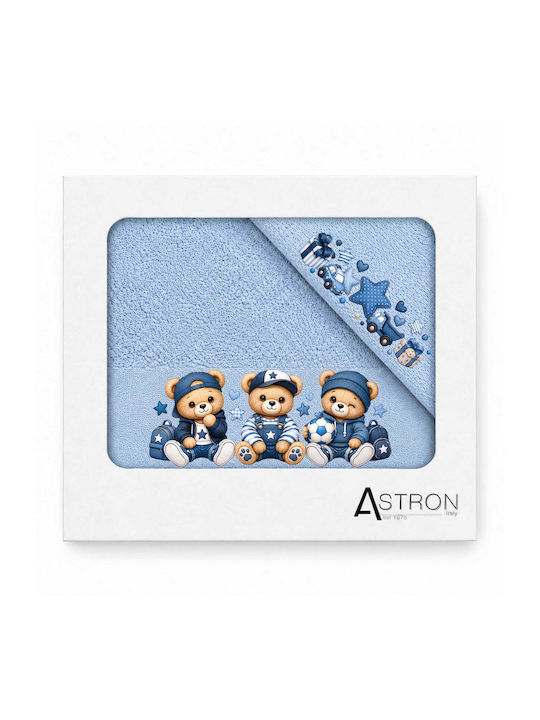 Astron Italy Babyhandtuch-Set 2 Stück Hellblau 500 g/m²