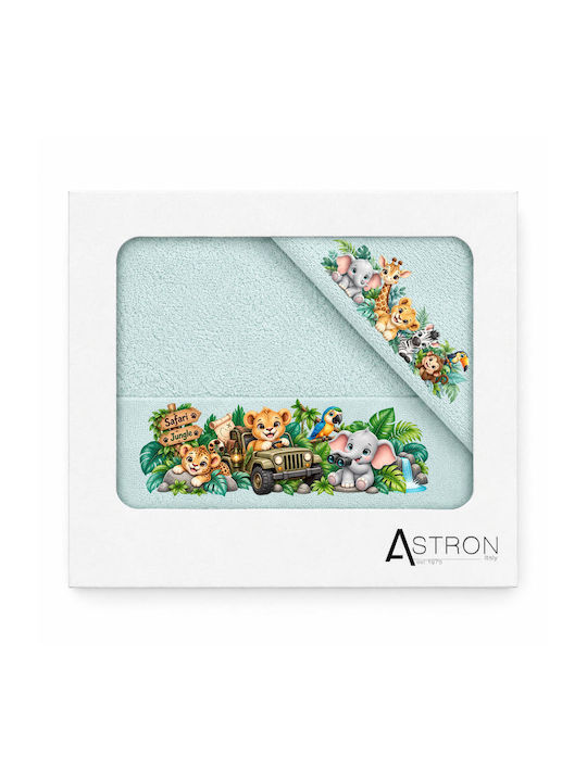Astron Italy Babyhandtuch-Set 2 Stück Türkis, Gewicht 500 g/m²