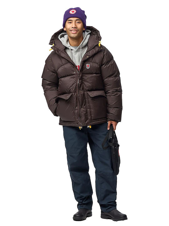 Expedition Down Lite Winter Synthetic Leather Windproof Brown Jacket