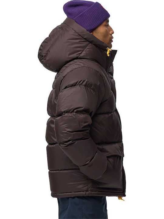 Expedition Down Lite Winter Synthetic Leather Windproof Brown Jacket