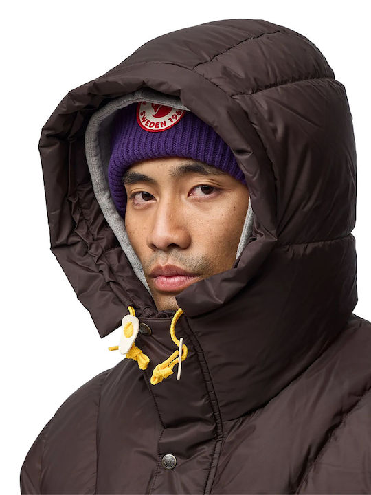 Expedition Down Lite Winter Synthetic Leather Windproof Brown Jacket