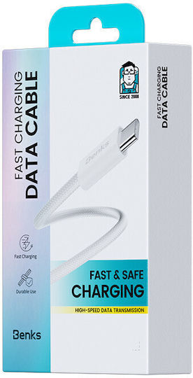 Benks Braided USB-C to Lightning Cable 27W Μαύρο 2m