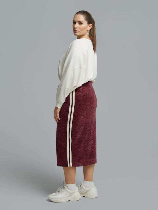 Pencil Midi Skirt Burgundy