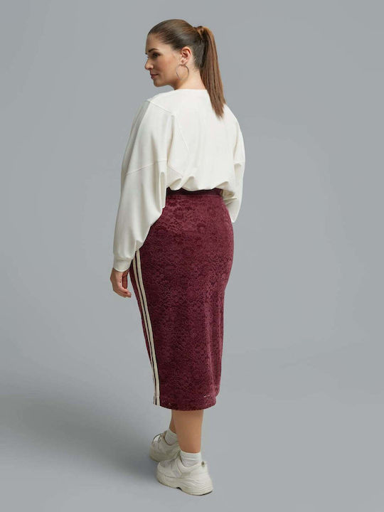 Pencil Midi Skirt Burgundy