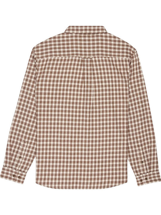 Langärmeliges kariertes Hemd Bombay Brown