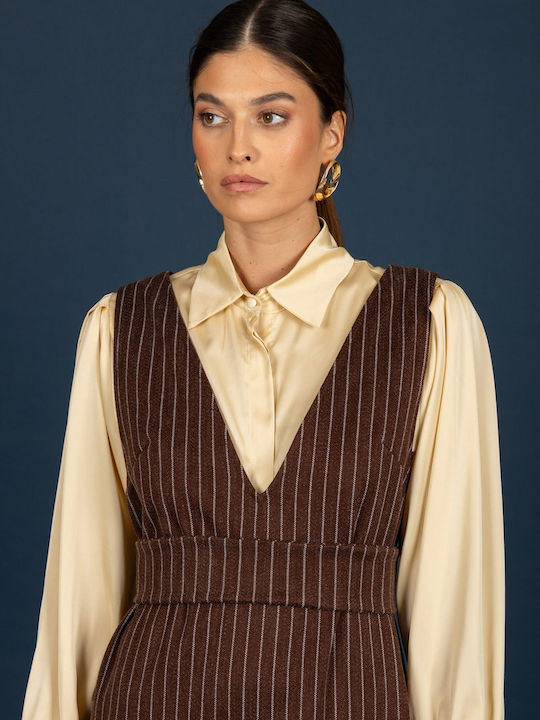 Midikleid Braun