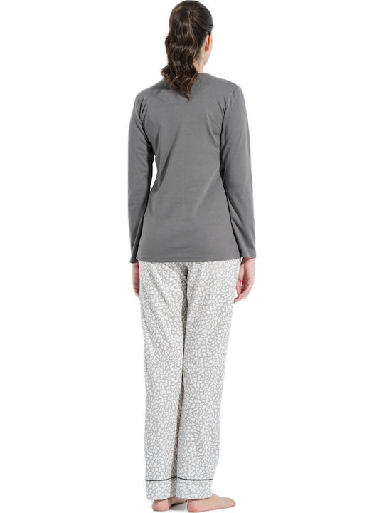 Jeannette Lingerie Winter Women's Grey Pyjama Set