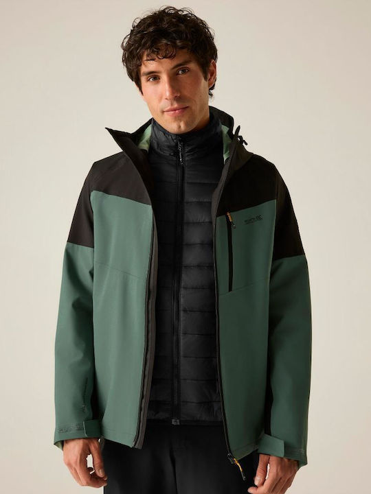 3-in-1 Winter Waterproof and Windproof Jacket Dark Forest Green Black