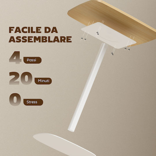 Square Wooden Dining Table with Metal Frame 60x60x75cm