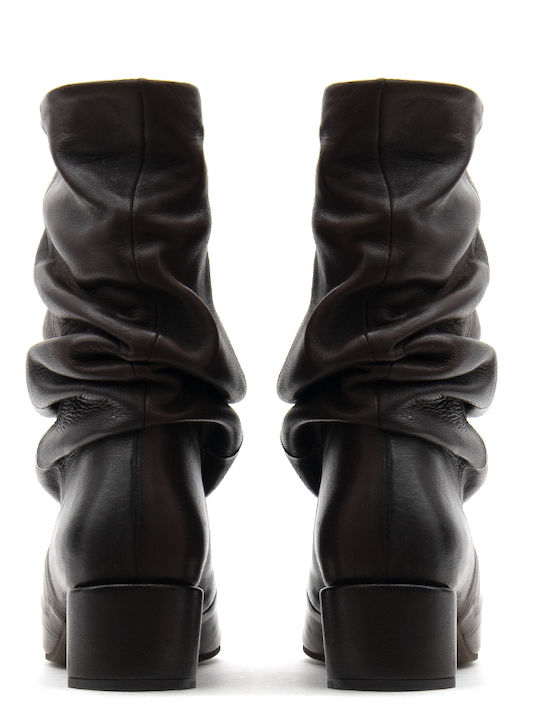 Braune Damen-Lederstiefeletten
