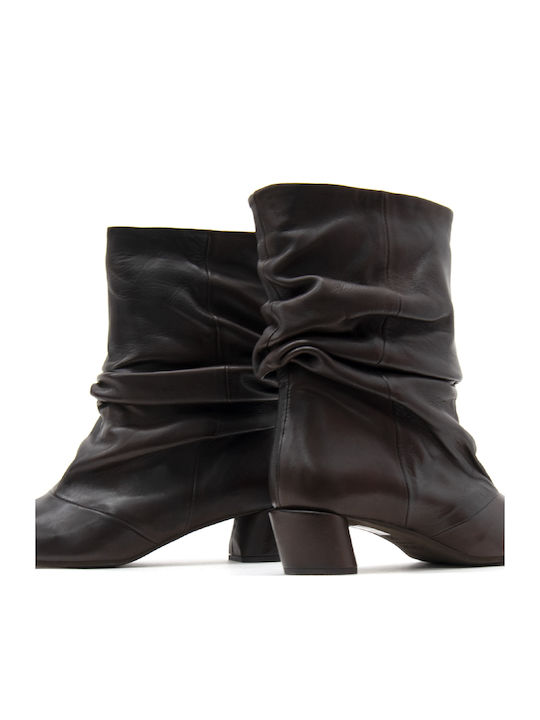 Braune Damen-Lederstiefeletten
