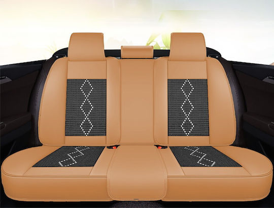 CarGuard Σετ Καλύμματα Αυτοκινήτου Δερματίνη Καφέ
