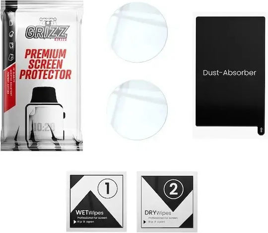 Set 2 Grizzglass Hybridglass Tempered Glass Screen Protectors Compatible Garmin Fenix 8 51mm Transparent