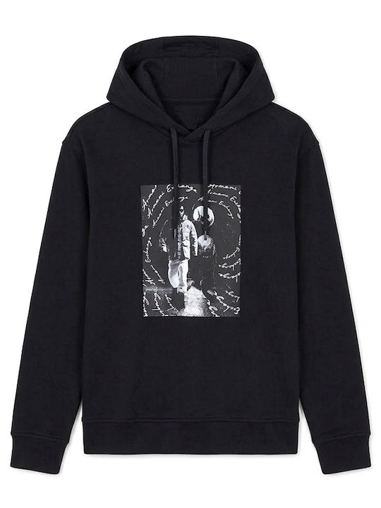 White-Blue Hooded Sweatshirt