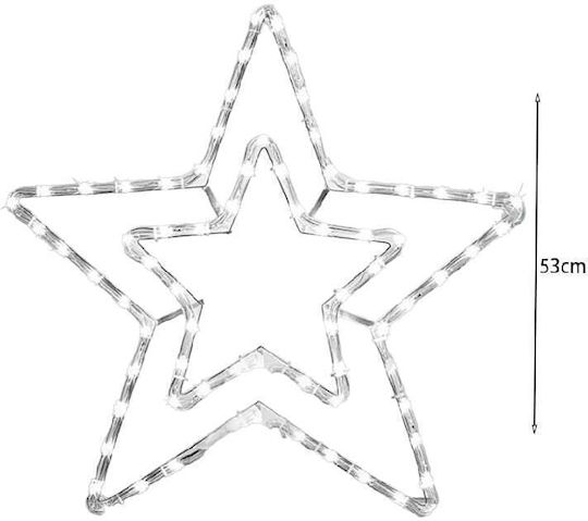 Star Stea de Crăciun Iluminată din Plastic Alb Rece 53x53 cm Star Stea de Crăciun Iluminată din Plastic Alb Rece 53x53 cm