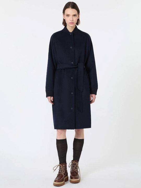 Navy Wool Women's Coat