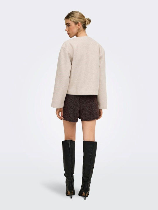 Wollmantel für Damen Beige