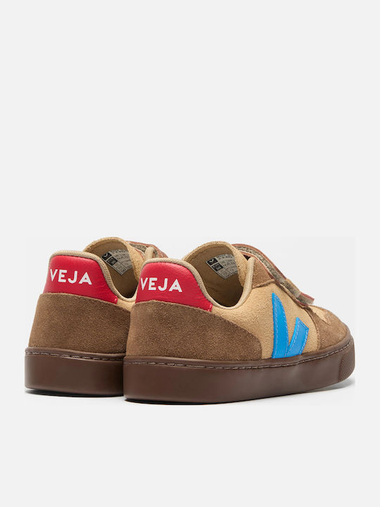 V-10 Kids Sneakers with Hook-and-Loop Closure Brown