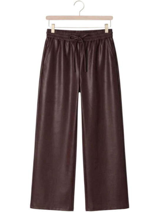 Damen-Stoffhose in Burgunderrot