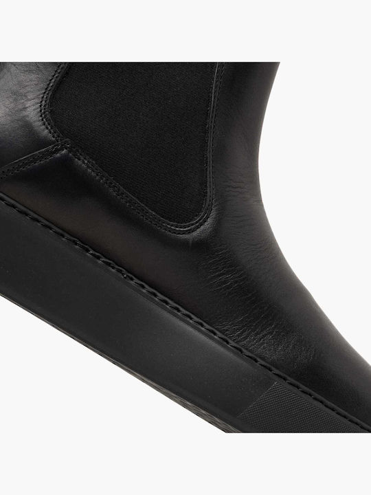 Schwarze Chelsea-Stiefeletten aus Leder