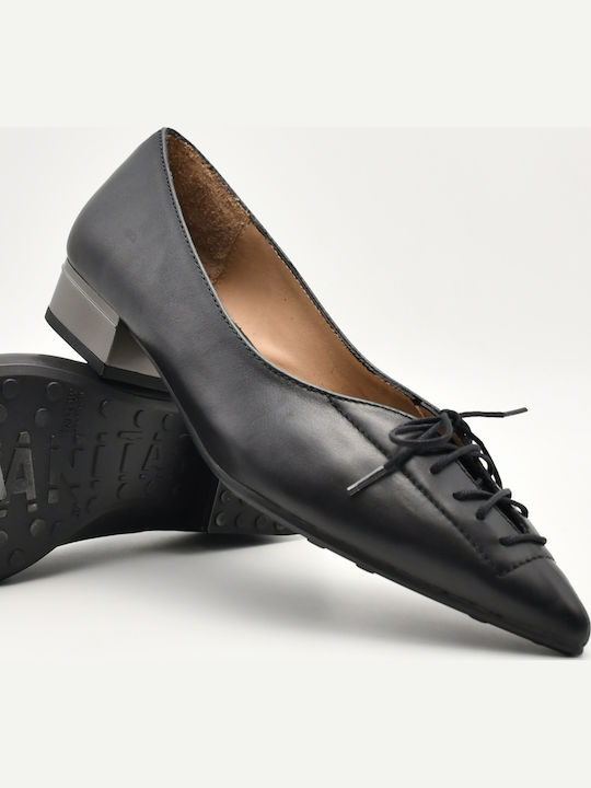Black Leather Pointed Toe Heels