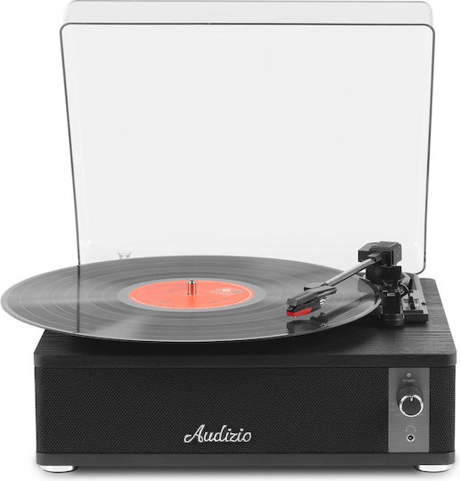 Audizio Irvine DJPIK311 Plattenspieler mit Riemenantrieb und Eingebauten Lautsprechern in Schwarz