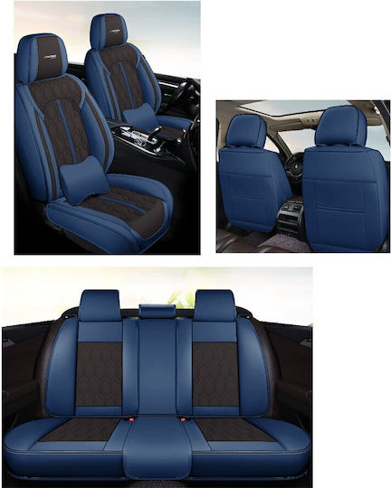 CarGuard Σετ Καλύμματα Αυτοκινήτου Δερματίνη Μπλε / Μαύρο