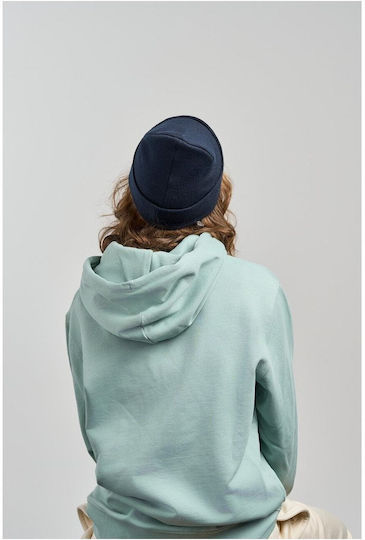 Căciulă Unisex cu Tricotaj Rib în Culoare Albastru Marin S-Wind cu Patch