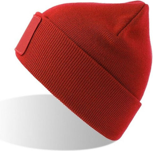 Căciulă Unisex cu Tricotaj Rib în Culoare Albastru Marin S-Wind cu Patch