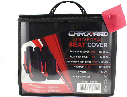 CarGuard Σετ Καλύμματα Αυτοκινήτου 9τμχ Πολυεστερικά Κόκκινα