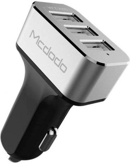 Mcdodo Φορτιστής Αυτοκινήτου 5.2A με Θύρες: 3xUSB-A Γκρι Χρώμα