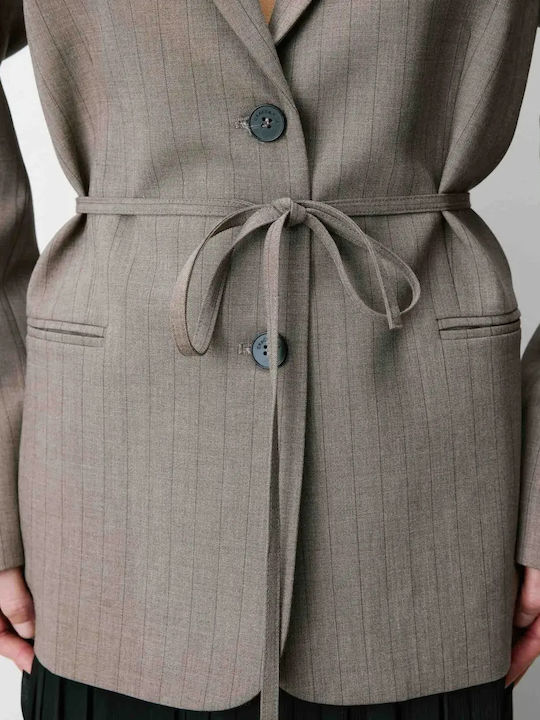 Grace & Mila Langer Taillierter Blazer für Damen Beige