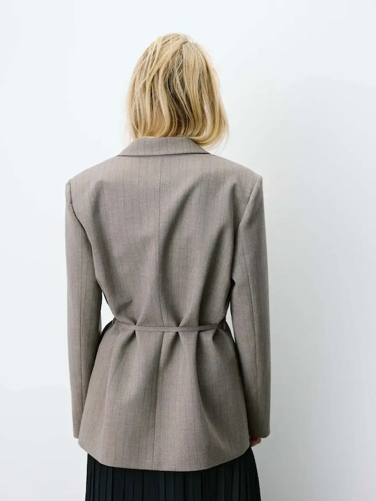 Grace & Mila Langer Taillierter Blazer für Damen Beige