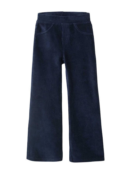 Pantaloni Lungi pentru Copii din Catifea Raiată Albastră