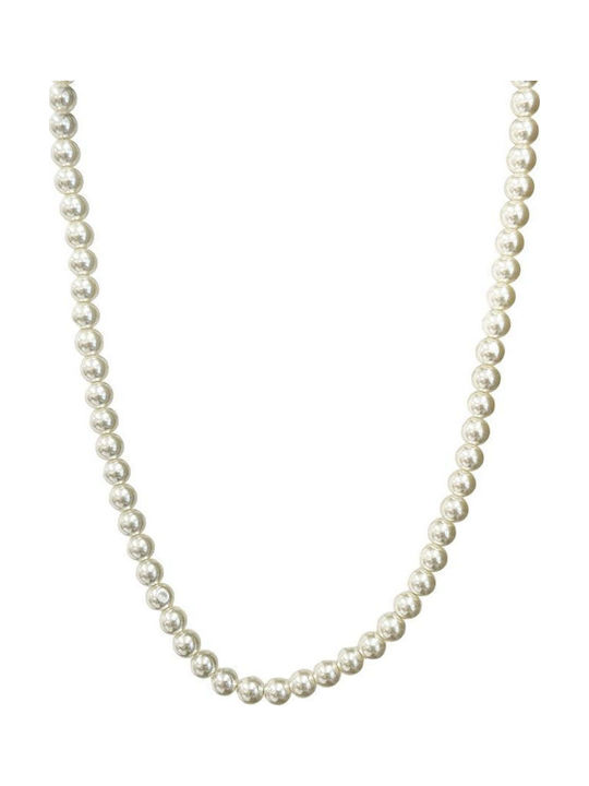 Steel Necklace with Pearls