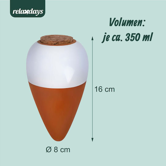 Set 4 Relaxdays Plant Watering Spikes Clay 350 Ml Slow-release Irrigation System White