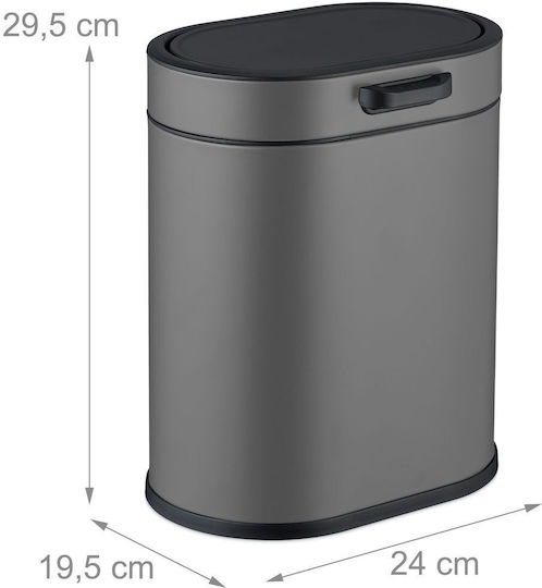 Relaxdays Coș de Gunoi pentru Dulap din Plastic 5 l Negru