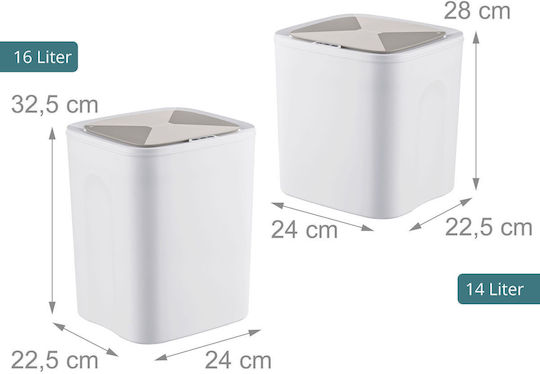 Relaxdays Coș de Gunoi din Plastic cu Senzor 16 l 2 Bucăți