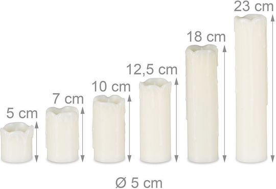 Relaxdays Lumânare LED Decorativă 6 Buc.